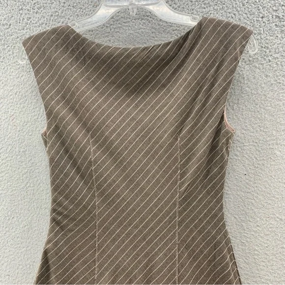 Nicole Miller Contrast Lace Tailored Pencil Sheath Stretch Pinstriped Dress - Picture 11 of 11